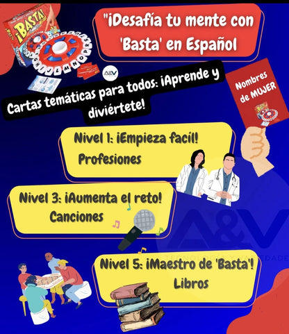 Juego de mesa familiar agilidad mental ¡basta!