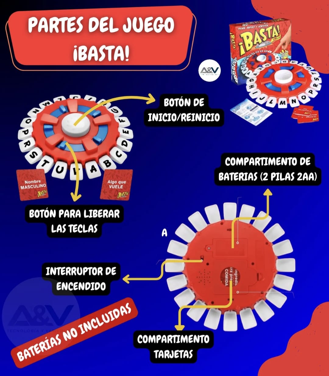 Juego de mesa familiar agilidad mental ¡basta!