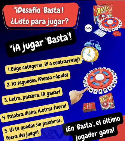 Juego de mesa familiar agilidad mental ¡basta!