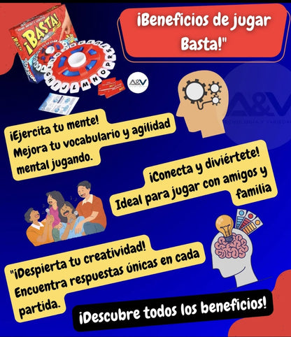 Juego de mesa familiar agilidad mental ¡basta!
