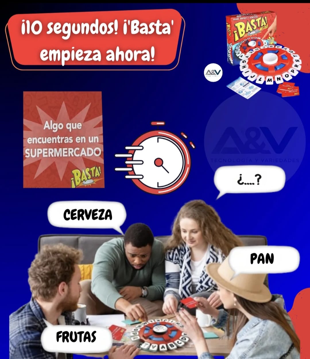 Juego de mesa familiar agilidad mental ¡basta!