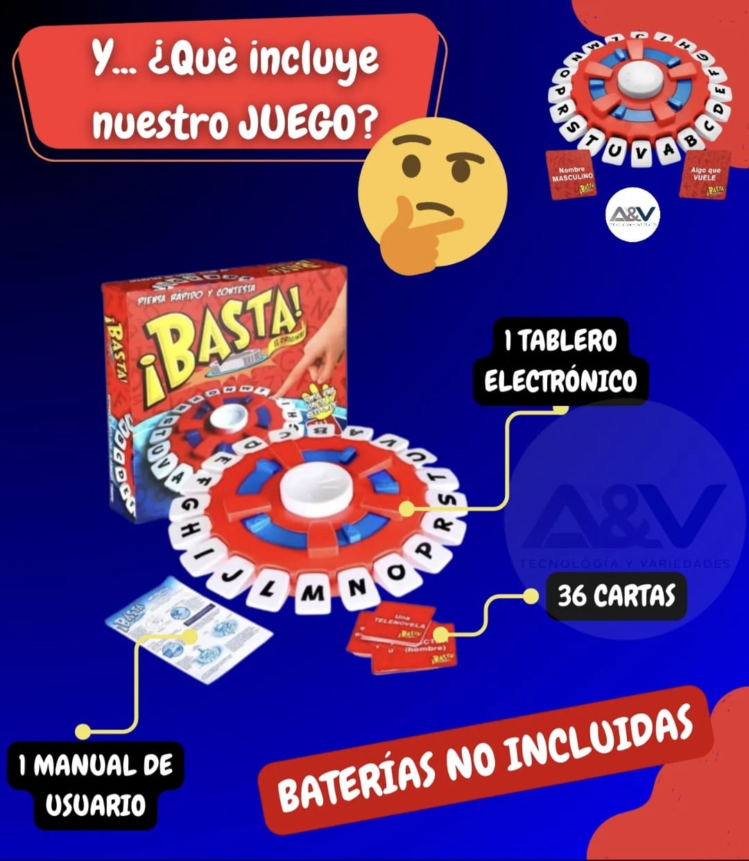 Juego de mesa familiar agilidad mental ¡basta!